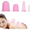 4 Pièces Ventouse Visage, Silicone Massage Cups Visage Ventouse Anti-cellulite, Ventouse pour Massage Visage, Ventouse Visage