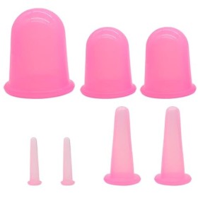 MEYAGOT Silicone Naturel Visage Ventouses, 7 Pcs Ventouse Visage, Ventouse Cellulite, Ventouses En Verre Silicone pour Le Mas