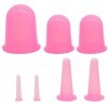 MEYAGOT Silicone Naturel Visage Ventouses, 7 Pcs Ventouse Visage, Ventouse Cellulite, Ventouses En Verre Silicone pour Le Mas