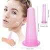 QEQSHQO Suction Cup Massage, Tasses de Massage en Silicone, Tasses de Suction Faciale pour Améliorer la Circulation Sanguine 