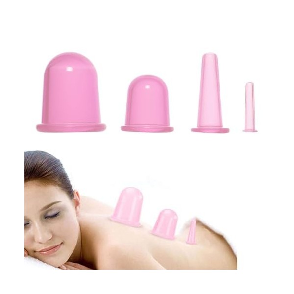 Ventouse Visage,4pcs Cupping Ventouse,Ventouse Silicone,Facial Cupping,Ventouse Anti Rides,Ventouses Anti Cellulite,Silicone 