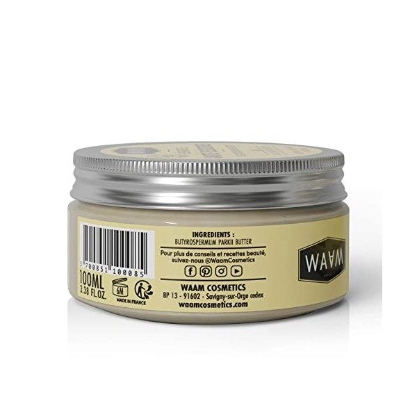 WAAM Cosmetics – Beurre de Karité Désodorisé – Soin nourrissant et protecteur – BIO et naturel – Vegan – 100ml