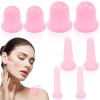 Lot de 8 ventouses en silicone - Pour le corps et le visage - Contre la cellulite, les tensions et les rides - Rose