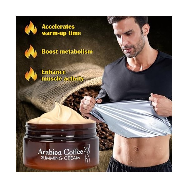 KOAHDE Crème Brûleur de Perte de Poids,Crème Amincissante pour Perte Poids,Crème Minceur Abdominale,Crème Amincissante Café,C