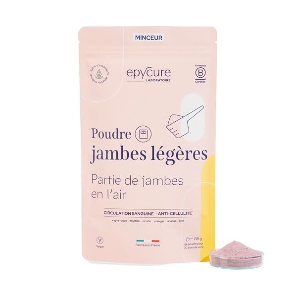 EPYCURE - Poudre Jambes Légères - Améliore Circulation Veineuse, Réduit Cellulite, Réduit Jambes Lourdes - 100% Naturel - Myr