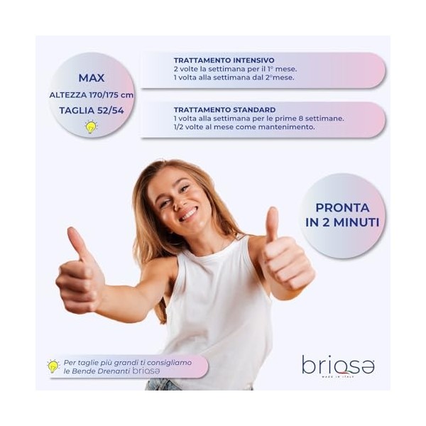 BRIOSE Lot de 4 traitements collants drainants anti-cellulite rechargeables au sel de la mer morte – 1 short + recharge 450 m