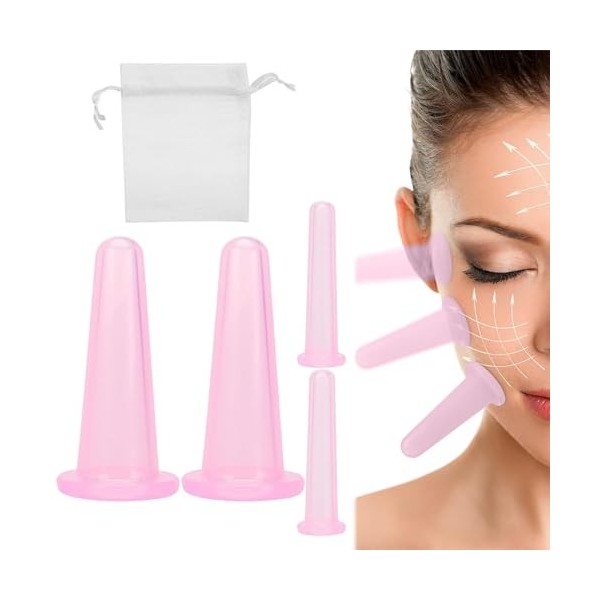 Ventouse Visage,Cupping Ventouse, Ventouse Silicone, Facial Cupping,Ventouse Visage Anti Rides,Silicone Massage Cups Visage V