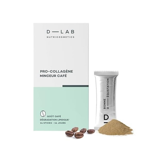 D-LAB Pro-Collagène Minceur | 14 Sticks Anti-Cellulite et Fermeté | Goût Kiwi, Cliniquement Prouvé, Raffermit et Lisse la Pea