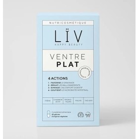 LÏV Happy Food - Ventre Plat - Complément Alimentaire & Probiotique - Favorise le Drainage & Réduit les Ballonnements - Charb