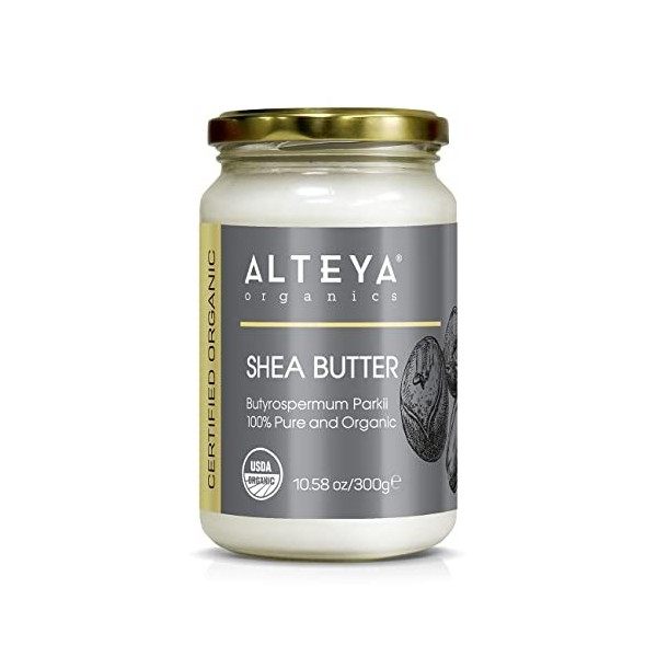 Аlteya Organics Beurre de Karité 300g - Certifié USDA biologique 100% Pur, Végétalien - Beurre Corporel Naturel pour tous les