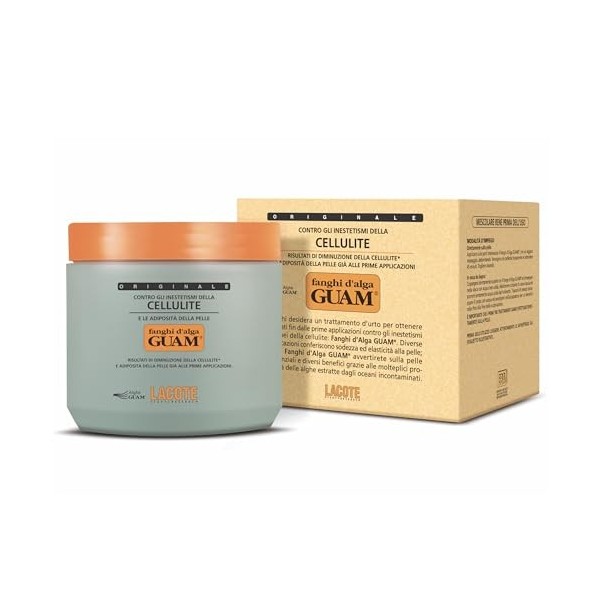 Crème de Boue aux Algues Marines GUAM Anti-Cellulite - Crème Raffermissante - Lutte Contre les Imperfections Cutanées - Rédui