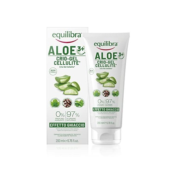 Equilibra Corps, Aloe cryo-gel Cellulite, gel frais à base daloe vera et daloe 3+, favorise la circulation périphérique, co