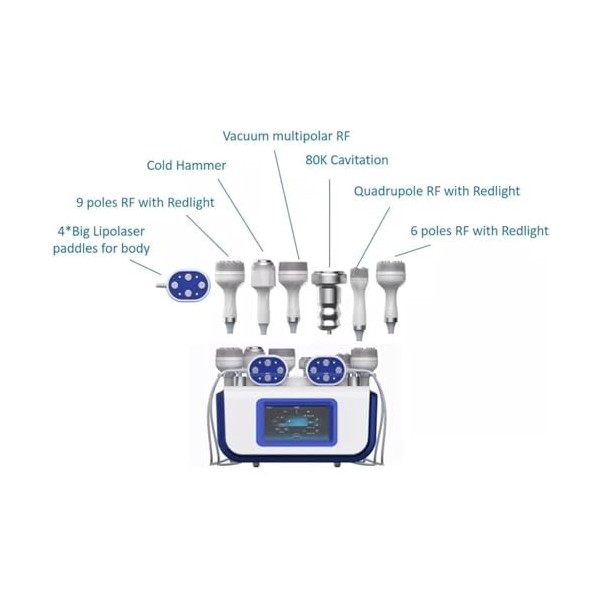 LIBRACTA Machine De Radiofréquence Cavitation 7 en 1, Machine De Beauté 40K, Équipement Multifonctionnel De Mise Forme Corps,