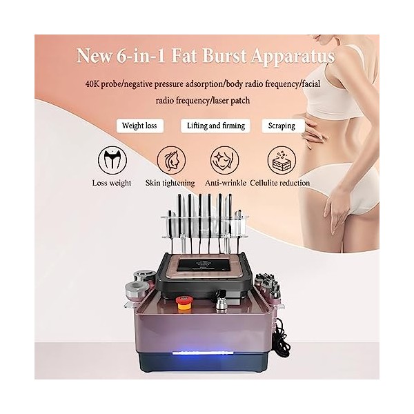 XNYXLPP Machine Professionnelle de Mise en Forme par cavitation 6 en 1 pour Le Visage et Le Corps, Machine Amincissante pour 