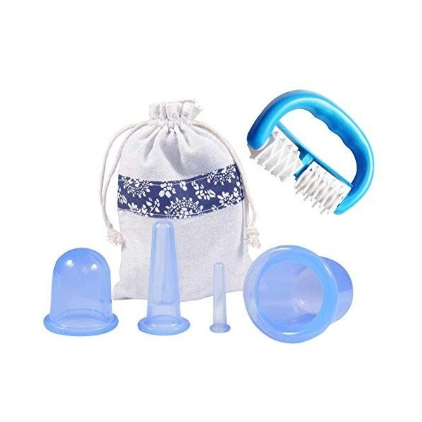 NMLLTB Tasses de sous Vide en Silicone, Roue Anti-Cellulite, Rouleau de Jambes, hydratant, détoxification, ventouses