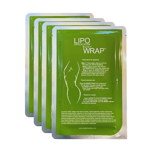 Lipo Applicator Patchs raffermissants pour le corps – Thé vert, guarana et algues | Wraps anti-cellulite pour raffermir et co