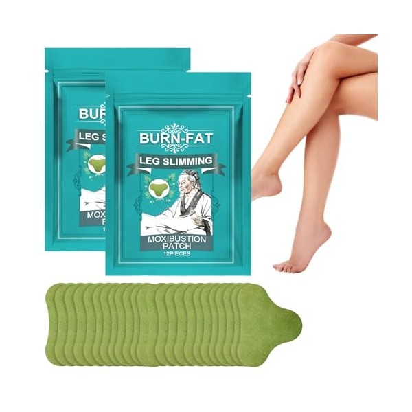 24 Pièces/Boîte Autocollants Moxibustion, Slimming Patch, Patch de Jambe à Base de Plantes, Patchs Minceurs pour Perte de Poi