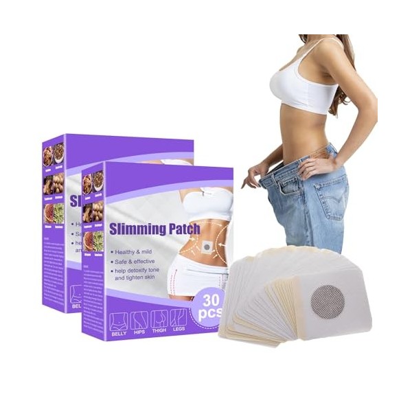 Patch Minceur, Patch Amincissant, 60 Pièces Slimming Patch, Anti Cellulite Patch, Brûleur de Graisse Naturelle pour Perte de 