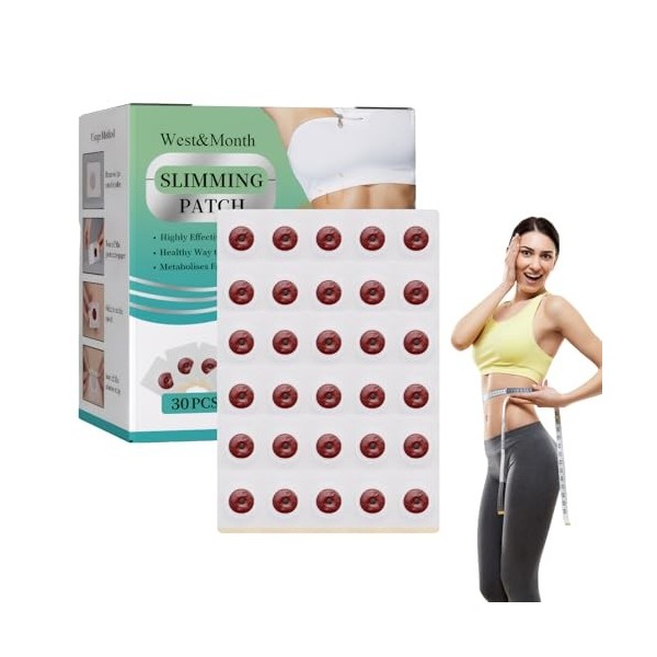 Patch Amincissant Ventre 30 Pièces Slim Patch Patch Amincissant Utilisation en Soirée Patch Minceur Perte de Poid Anti Cellul