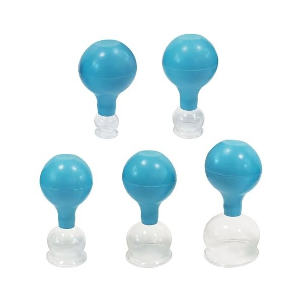 IXYHKB Ventouses de Massage en Silicone, Lot de 5 Ventouses De Massage Sous Vides, Ventouses En Verre Avec Boule Silicone Pou