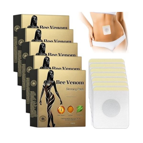 HIULLEN Patch amincissant au venin dabeille, 35 Pièce Drainage Lymphatique et Patchs Amincissants, Bostore Patch Amincissant