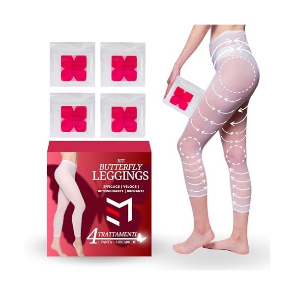 Kit Leggins anti-cellulite pour femme – 4 traitements complets avec collants drainants anti-cellulite, 3 recharges et slips j