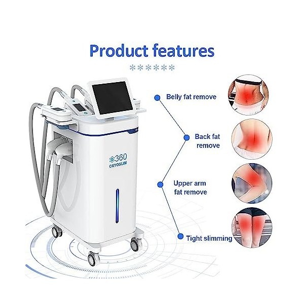 Machine Multifonction congélation des Graisses par cryolipolyse 360° avec 4 poignées cryogéniques, Appareil damincissement d