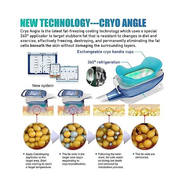 Machine cryolipolyse Multifonction 360 avec 5 poignées cryogéniques, Machine cryolipolyse pour la réduction la Cellulite, Mac