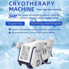 Masseur 360 Cryolipolyse Machine congélation des Graisses avec 4 poignées Cryo, Machine délimination Cellulite pour Sculptur