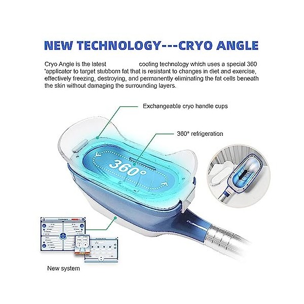 Machine multifonctionnelle cryolipolyse 360° Machine damincissement du Corps par congélation des Graisses avec 8 Coussinets 