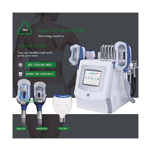 Machine cryolipolyse Portable Multifonction 360 avec 3 poignées cryogéniques, Machine damincissement du Corps 6 en 1, Machin