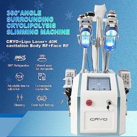 Masseur 5 en 1 360 Machine congélation des Graisses par cryolipolyse avec 8 Coussinets Lipo Machine Amincissante à cavitation