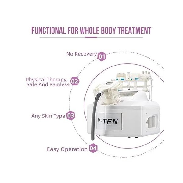 Masseur corporel 5 en 1, Appareil Amincissant à radiofréquence sous Vide V10, cavitation 40k, élimination Cellulite par radio