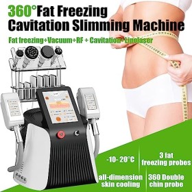 Masseur Portable 9 en 1 par cavitation congélation des Graisses, Machine Amincissante avec 6 Coussinets Lipo, Machine cryolip