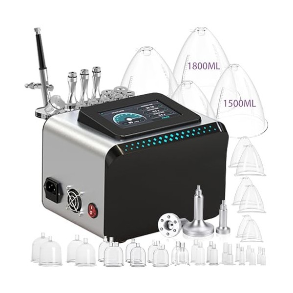 Yofuly 3 en 1 Appareil de Massage à Vide, Machine de diamant pour Soins du Visage, Masseur de Ventouses sous Vide, Beauty App