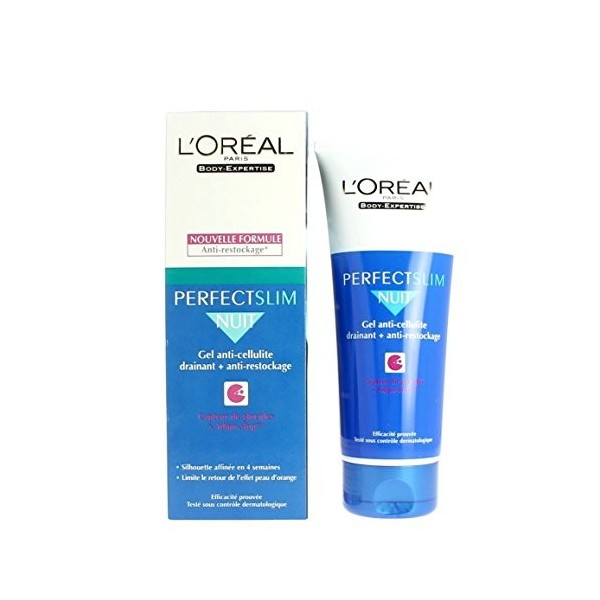 LOréal - Gel crème ANTI-CELLULITE drainant Perfect Slim nuit - Capteur de glucides + complexe drainant - 200 ml