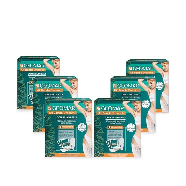 GEOMAR | Kit Bandes Drainants, Contre la Cellulite, 95% dorigine Naturelle avec trois Sels marin, dEpsom, de la Mer Morte 