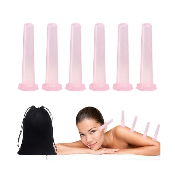 Ventouses Visage,6pcs Ventouse Silicone Cupping,Cupping Ventouse,Ventouse Silicone,Facial Cupping,Tasses Massage Silicone,Ven