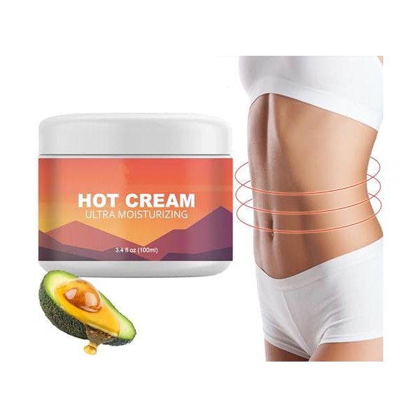 Crème Chaude,Crème Amincissante,Raffermissante Contre la Cellulite, pour Façonner la Taille,Iabdomen et Les Fesses 100ML 