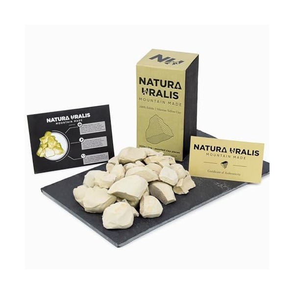 Natura Uralis Argile Jaune de Sibérie | 200g dArgile Jaune Naturelle, Jaune Pastel à Doré - Croquant Etonnant, Texture Terre