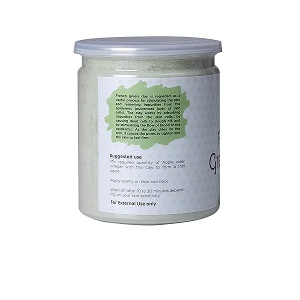 Poudre dargile verte française 227 g | Nettoyant visage en profondeur | Pour adoucir la peau et les soins du visage | Détoxi