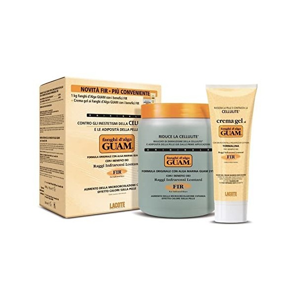 Pack Avantages Anti-Cellulite - 1 Crème de Boue aux Algues GUAM Fir 1kg + 1 Gel-Crème à Base de Boue dAlgues GUAM Fir 200ml 