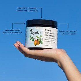 Sky Organics Le beurre de cacao brut, 100% Pure Raw Beurre de cacao peau 16 oz nourrissantes, hydratantes et guérison, pour l