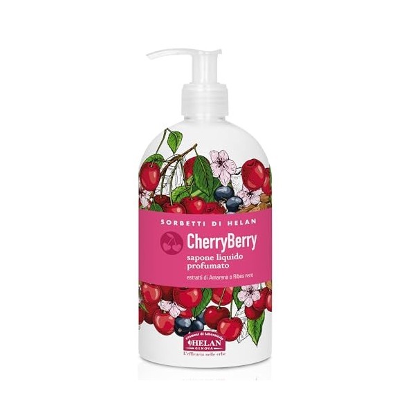 Helan I Sorbetti CherryBerry - Revitalising, Scented Body Cream with Antioxidant Vitamin C & E, Blackcurrant, Black Cherry - 