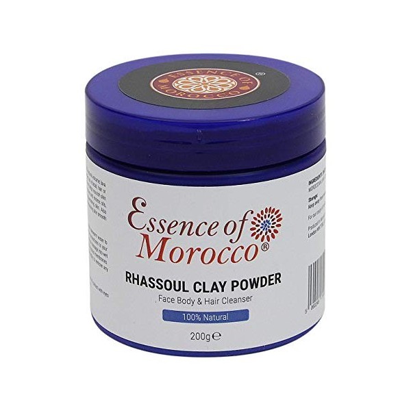 ESSENCE OF MOROCCO Rhassoul Ghassoul Argile Marocaine Pure en Poudre Masque Nettoyant Soin Visage Corps Cheveux Qualité Supér