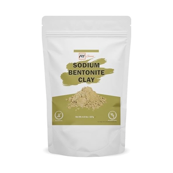 mGanna Argile bentonite de sodium 100 % naturelle qualité alimentaire 0,2 kg/227 g/m² pour détox du corps, masques faciaux,