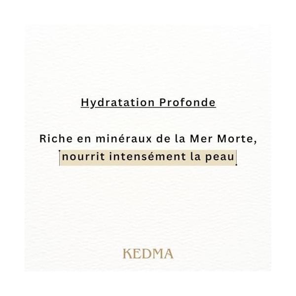 Kedma - Boue Noire de la Mer Morte - Traitement Revitalisant pour Peau Sèche et Irritée - Avec Huiles Naturelles et Extraits 