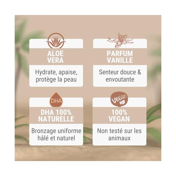 PAALM COSMETICS | Mousse autobronzante teinte dark 150ml - bronzage parfait & peau hydratée aloe vera｜vitamines C&E