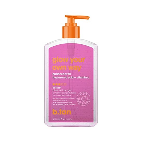 B.Tan Glow Your Own Way Clear Self Tan Gel for Women 16 oz Gel