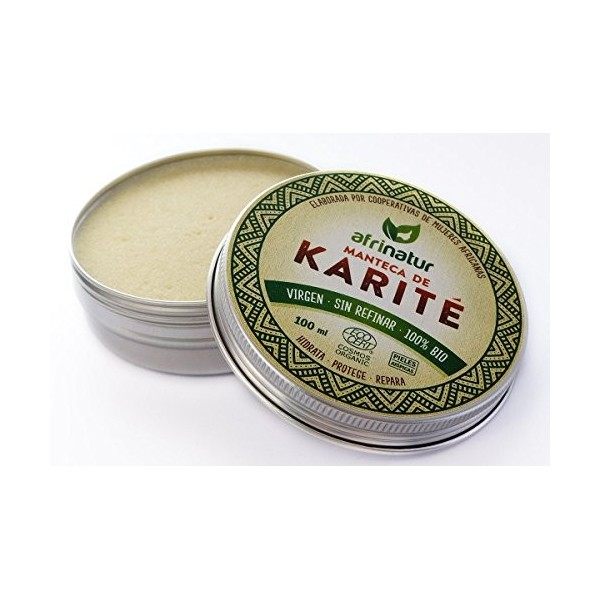 Beurre de karité sans raffinage Afrinatur · Pure · 100 % BIO écologique certifié Ecocert – Peaux atopiques – 100 ml